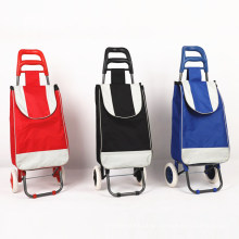 Wholesale Metal Supermarket Trolley Wheels Reusable Waterproof Foldable Shopping Trolley Cart Bag